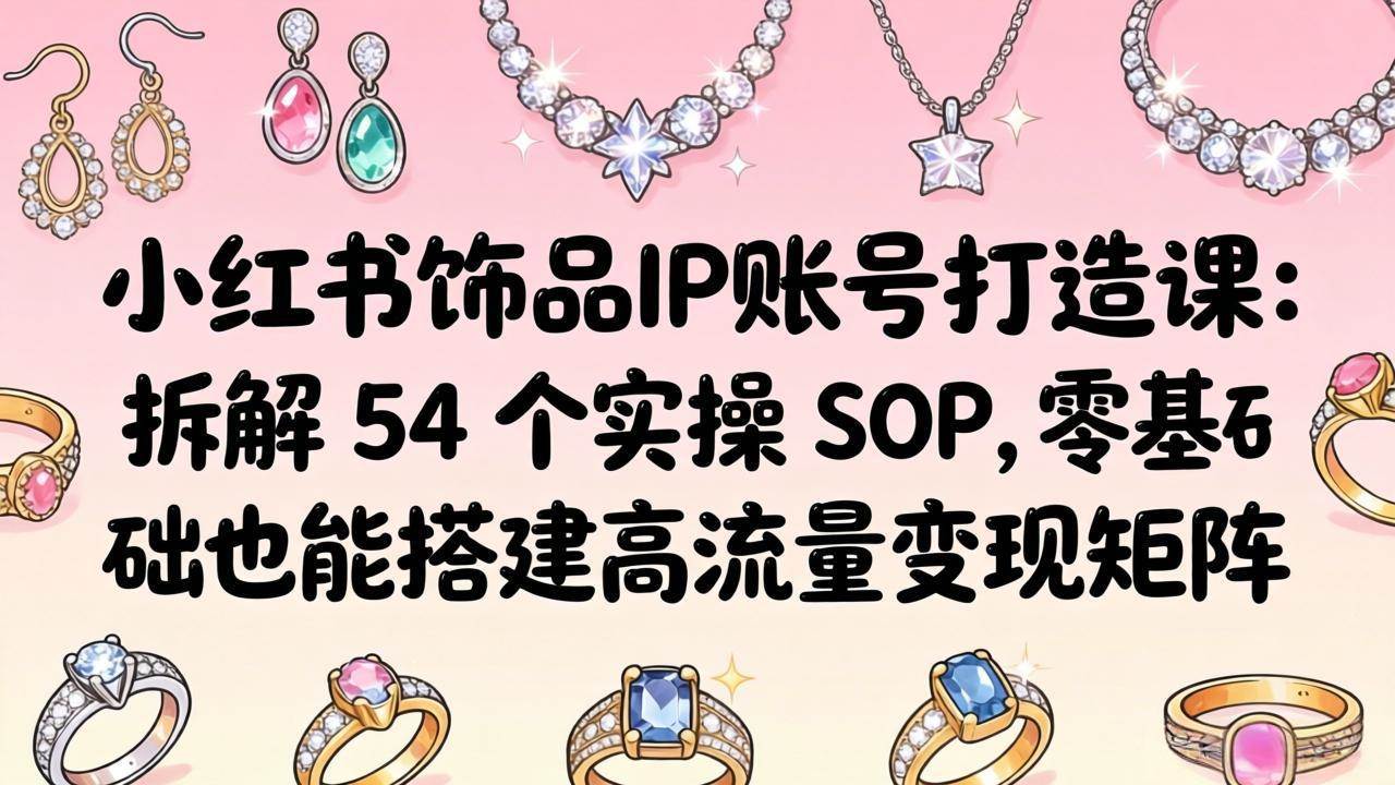 小红书饰品IP账号打造课：零基础也能玩转高流量变现-安索博客网