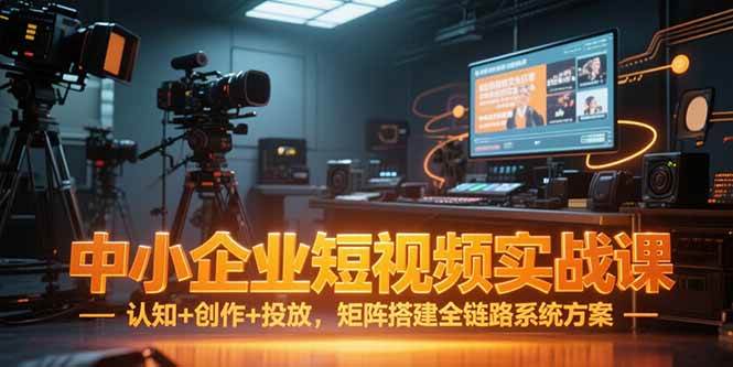 中小企业玩转短视频实战课，从认知、创作到投放，手把手教你搭建矩阵，搞定客户-安索博客网