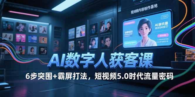 AI数字人获客课：6步突围+霸屏打法，短视频5.0时代的流量密码-安索博客网
