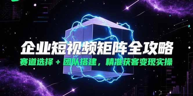 （15242期）企业短视频矩阵全攻略，赛道选对+团队搭好，精准获客变现这么干-安索博客网
