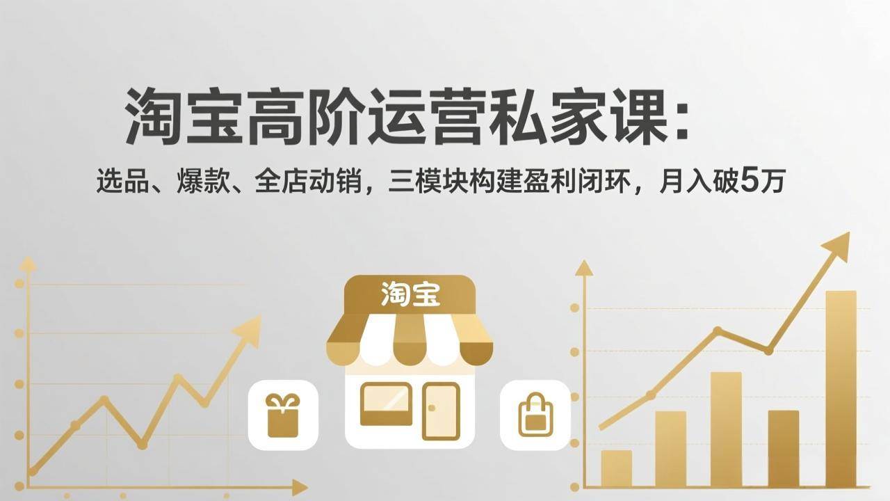 淘宝高阶运营私家课（更新到26年4月）：选品、爆款、全店动销，三招搞定赚钱闭环，月入5万+-安索博客网