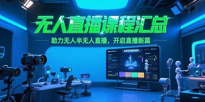 无人直播课程大合集，教你用非实时防风技术，轻松搞定无人半无人直播，玩转直播新花样-安索博客网