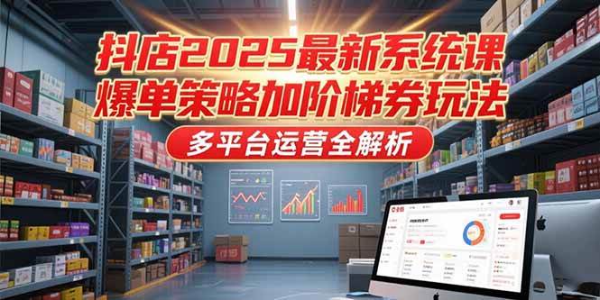 抖店2025最新系统课，爆单策略加阶梯券玩法，多平台运营全解析-安索博客网