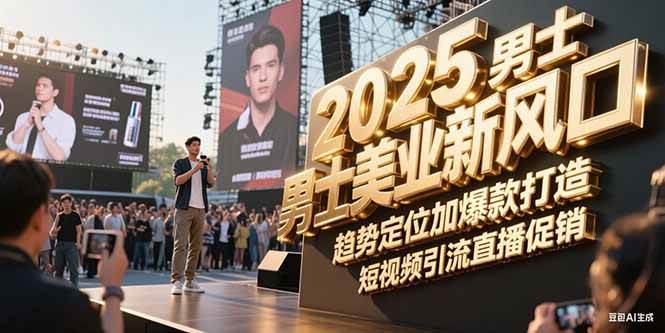 2025男士美业新风口，教你找准趋势、打造爆款，用短视频引流、直播带货-安索博客网