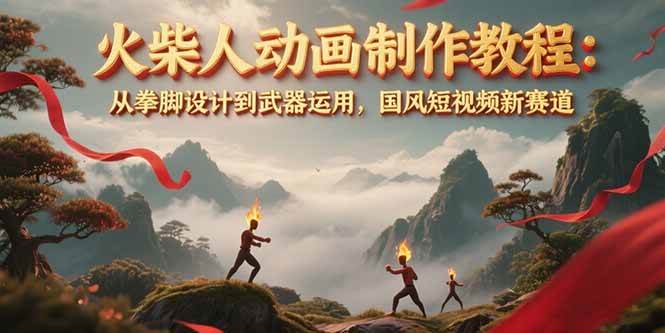 火柴人动画，教你玩转国风短视频！从拳脚到武器，新赛道等你来-安索博客网