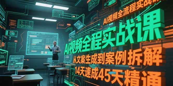 这期AI视频课超实用！从写稿到出片，14天入门，45天变大神-安索博客网