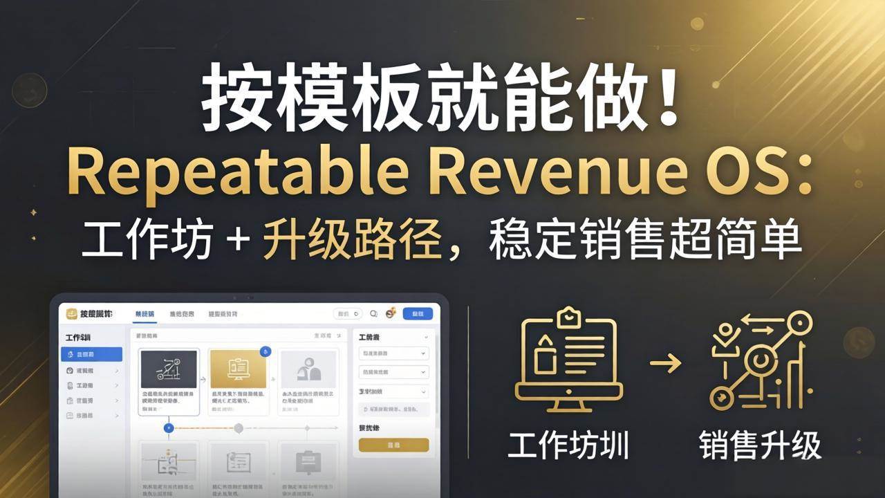 照着模板就能搞定！《Repeatable Revenue OS》工作坊+升级路径，轻松稳定赚大钱-安索博客网