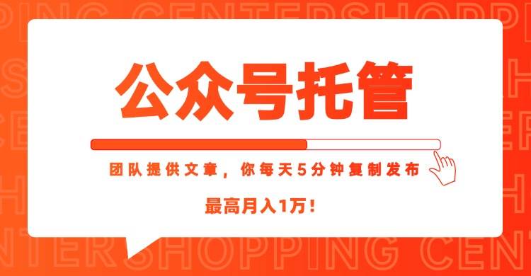 【公众号托管】文章我来写，你每天5分钟复制粘贴，月入1万不是梦-安索博客网