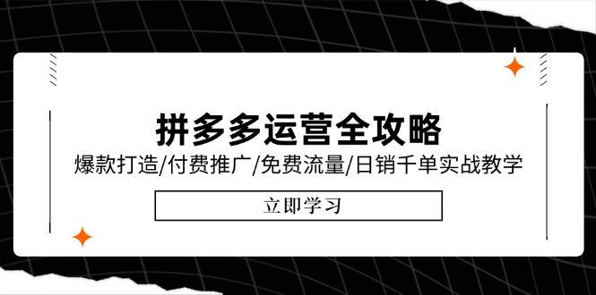 拼多多运营全攻略：爆款打造、付费推广、免费流量，日销千单实战教学（6月更新）-安索博客网