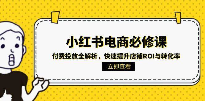 小红书电商必学课：付费投放全拆解，手把手教你提升店铺ROI和转化率-安索博客网