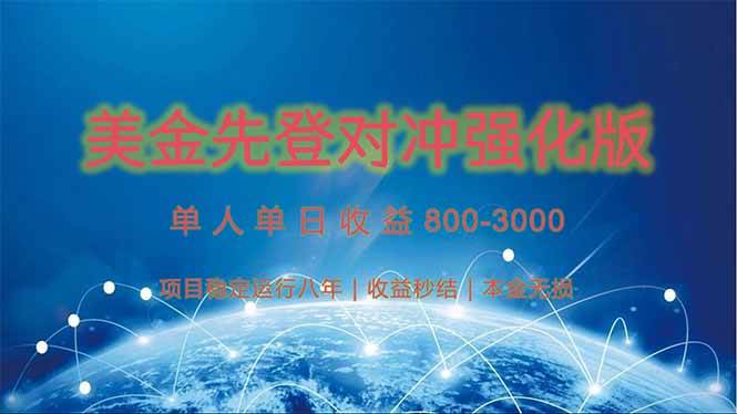美金先登计划对冲强化版：2025年最赚钱的黑马项目，一天躺着赚1k-4k（还能翻倍赚）-安索博客网
