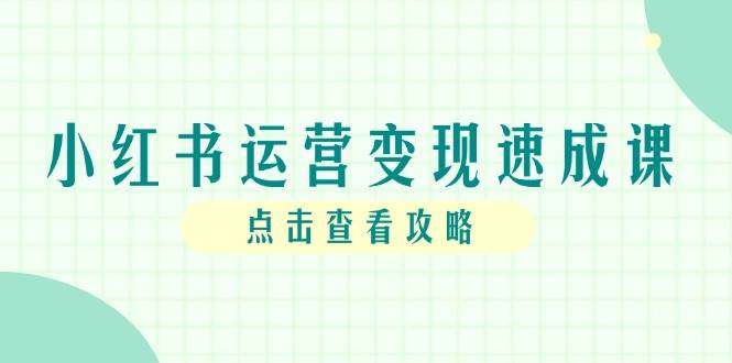 小红书赚钱速成班：从零开始建号到疯狂涨粉，打造个人IP全套教程-安索博客网