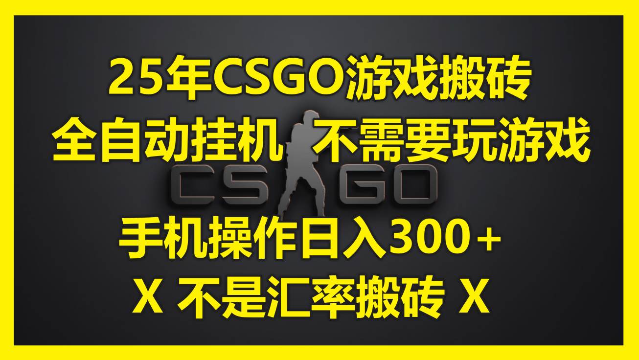 25年CSGO游戏搬砖：手机自动挂机，不用自己玩游戏，每天轻松赚300+（不是汇率那种）-安索博客网