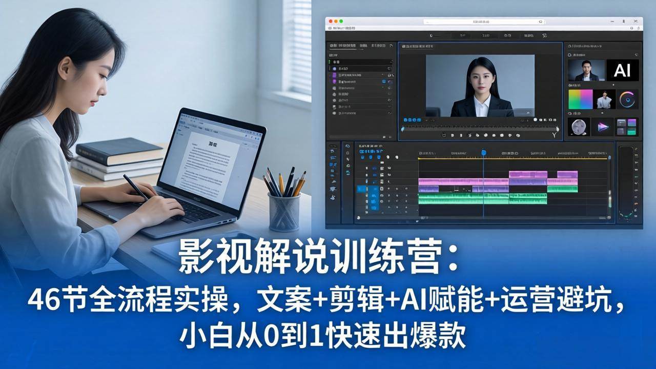 影视解说特训营（18053期）：46节课从0到1，文案、剪辑、AI、运营全搞定，小白也能快速出爆款-安索博客网