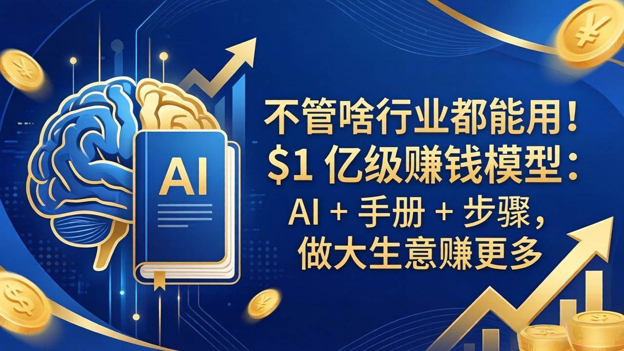 不管干哪行都能用！这个1亿级赚钱模型：AI + 手册 + 步骤，轻松把生意做大赚更多-安索博客网