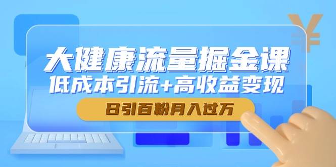 大健康流量掘金课：低成本搞粉、高收益变现，每天引百粉，月入过万不是梦-安索博客网