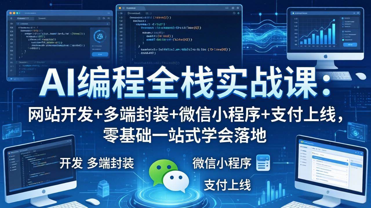 （18049期）AI编程全栈实战课：从网站开发到多端封装、微信小程序、支付上线，零基础也能一站式搞定-安索博客网