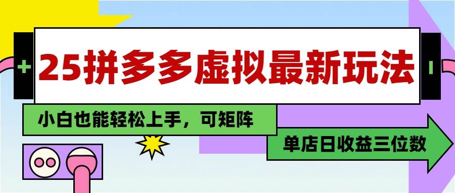 25年最新拼多多虚拟电商玩法，一天赚几百块，新手也能轻松学会，保姆级教程-安索博客网