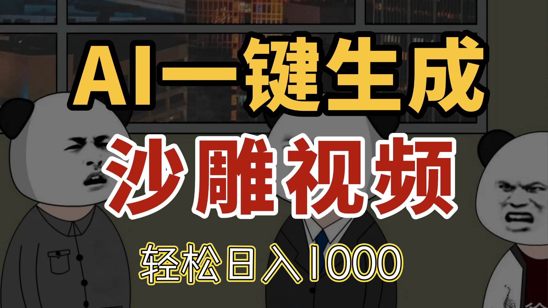 （14756期）AI一键生成搞笑动画，一条视频播放量上千万，轻松日赚1000块-安索博客网