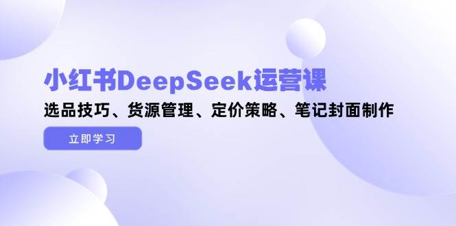 （14748期）小红书DeepSeek运营课，教你选品、管货源、定价、做封面-安索博客网