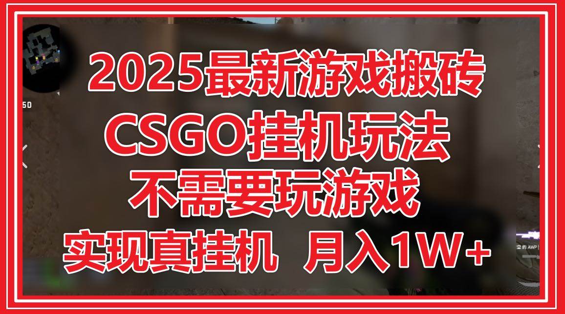 2025年最新游戏搬砖套路，CSGO挂机真的能躺赚？月入过万不是梦！-安索博客网