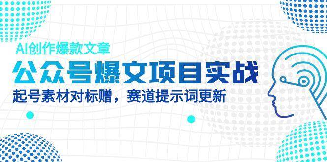 （14709期）公众号爆文项目实战，AI写爆款文章，起号素材对标免费送（附各赛道AI提示词）-安索博客网