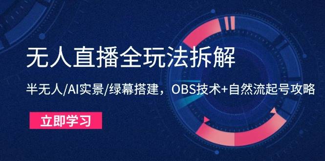 无人直播全玩法拆解：半无人/AI实景/绿幕搭建，OBS技术+自然流起号攻略-安索博客网