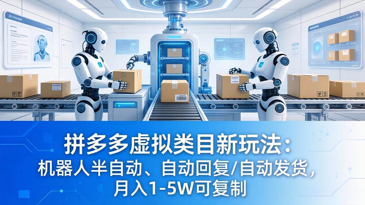 拼多多虚拟类目新玩法：机器人自动回复/自动发货，月入1-5W，零门槛可复制-安索博客网