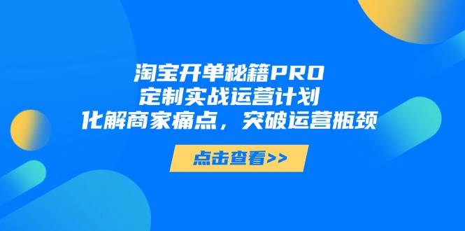 淘宝开单秘籍PRO：定制实战计划，解决商家难题，突破运营瓶颈-安索博客网