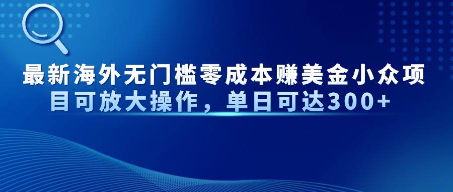 海外零成本赚美金新路子，操作简单还能放大，每天轻松赚300+-安索博客网