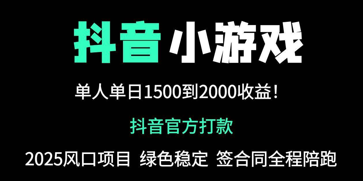 抖音官方小游戏2025最新玩法，轻松日赚2000+，暴利项目揭秘-安索博客网