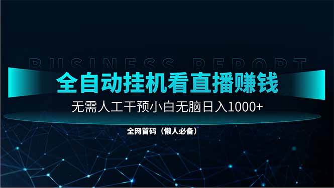 （14483期）用直播助手自动看大平台直播赚钱，全程不用管，小白也能轻松日入1000-安索博客网