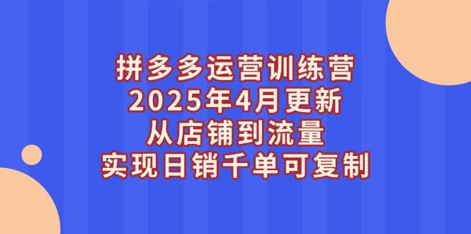 （14469期）拼多多运营训练营2025年4月更新，从店铺到流量手把手教你日销千单-安索博客网