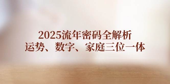 （14466期）2025流年密码全揭秘，运势、数字、家庭三合一-安索博客网