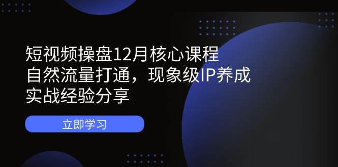 （14447期）12月短视频操盘核心课：搞定自然流量，养成爆款IP，全是实战干货-安索博客网