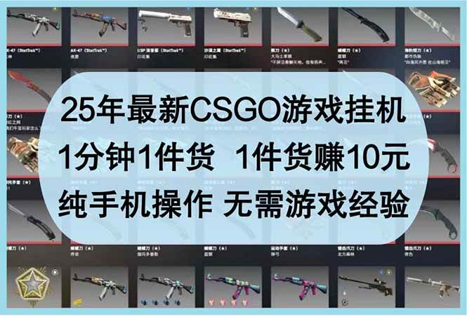 25年最新CSGO挂机玩法：1分钟出1件货，1件赚10块，手机就能搞，不用会打游戏-安索博客网