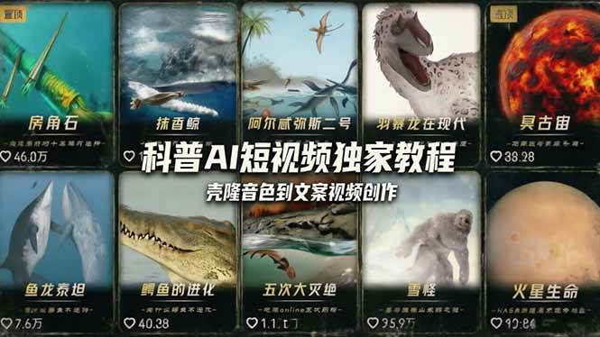 科普造物主AI短视频教程：装软件、调音色、写文案，零基础也能出爆款-安索博客网
