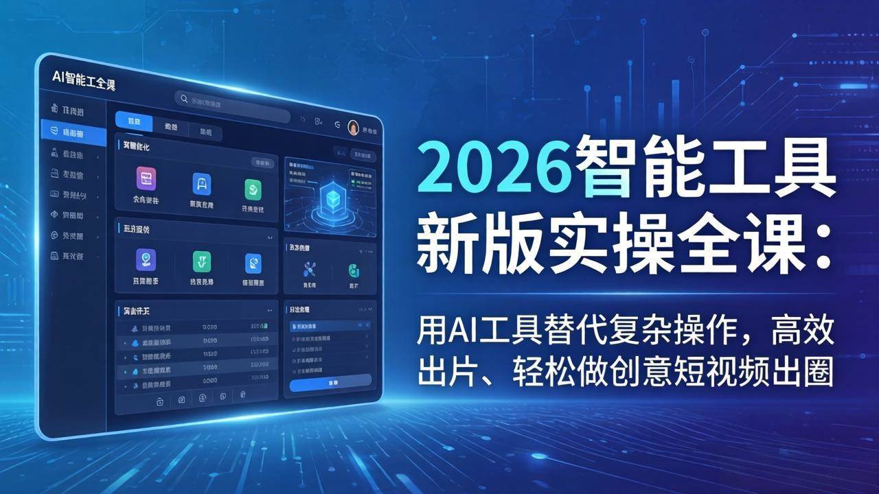 （18005期）2026智能工具新版实操全课：用AI搞定复杂操作，轻松出片，创意短视频玩起来-安索博客网