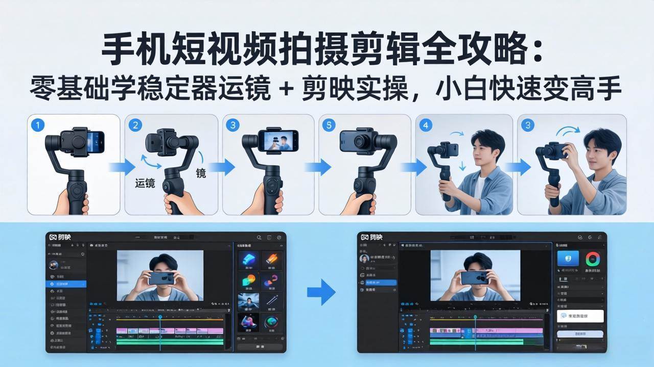 （18003期）手机短视频拍摄剪辑全攻略：零基础学稳定器运镜 + 剪映实操，小白也能秒变高手-安索博客网
