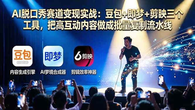 AI脱口秀搞钱秘籍：豆包+即梦+剪映，轻松复制爆款内容-安索博客网