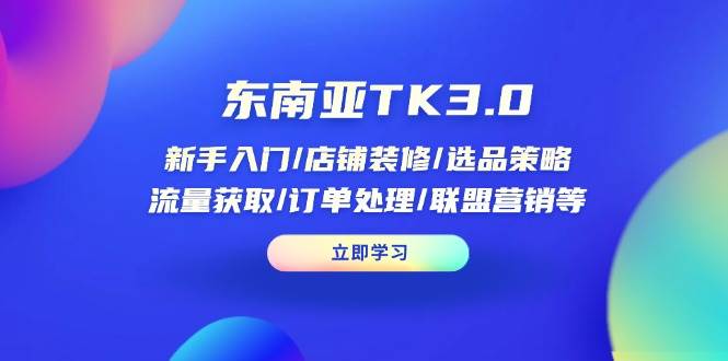 东南亚TK3.0新手实战课：从开店到爆单全搞定-安索博客网