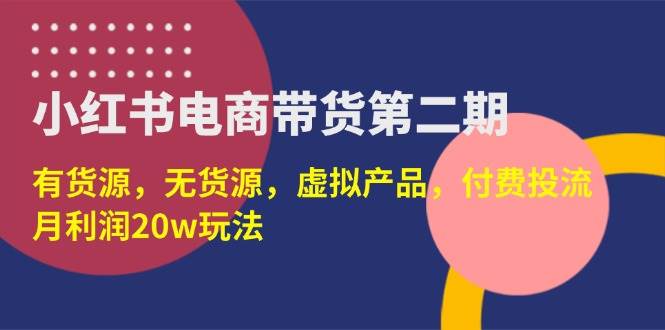 小红书带货赚钱第二期：有货没货都能搞，虚拟产品加投流，月入20万不是梦-安索博客网