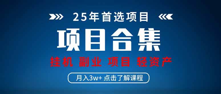 2025年实操项目大合集，挂机、直播、轻资产创业全都有！-安索博客网