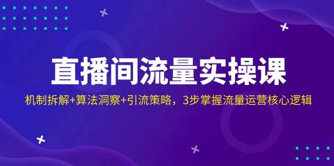 直播间流量实操课：拆解机制、看懂算法、玩转引流，3步搞定流量运营核心-安索博客网