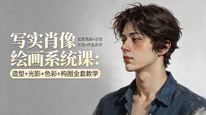 写实肖像绘画系统课：造型+光影+色彩+构图，手把手教会你-安索博客网