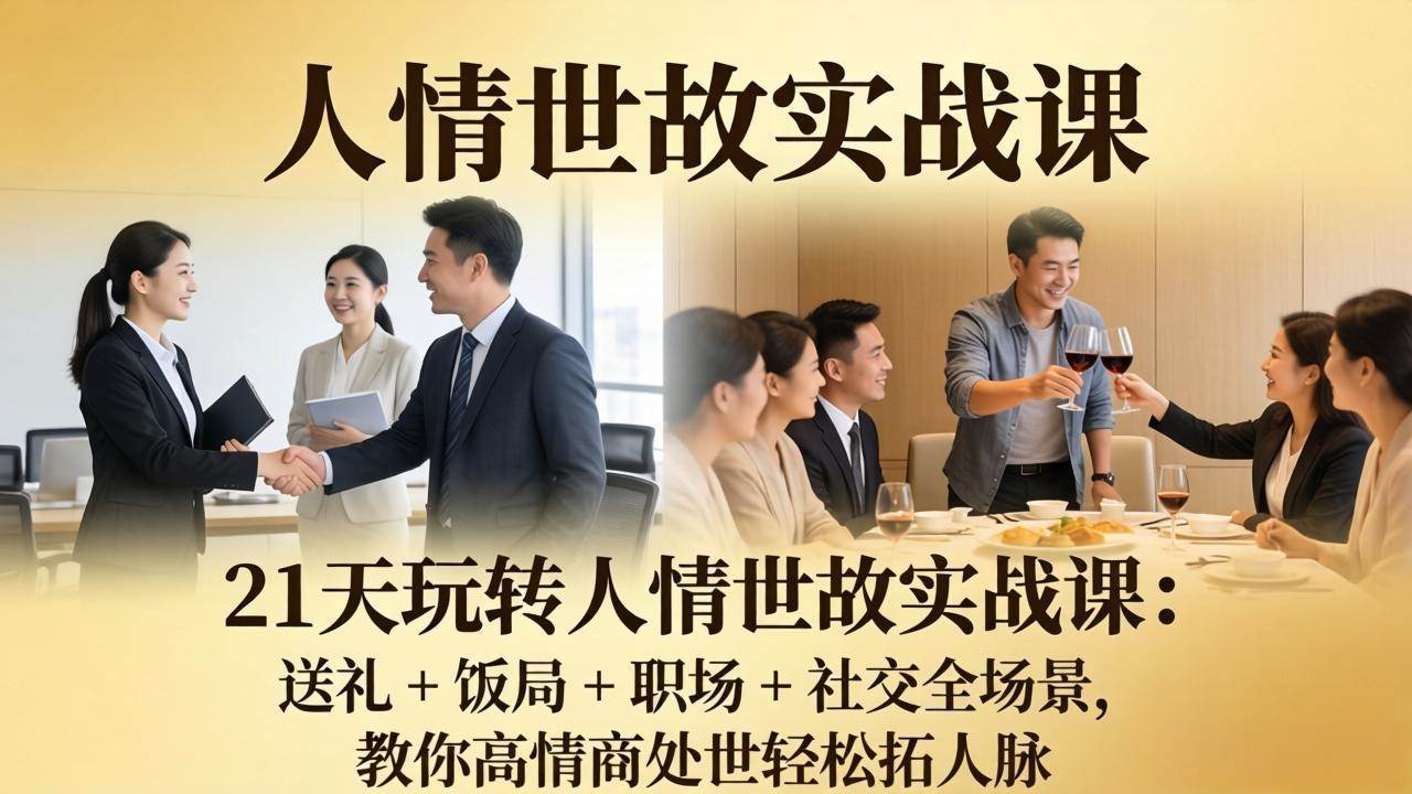 21天搞定人情世故实战课：送礼、饭局、职场、社交全覆盖，轻松学会高情商，人脉自然来-安索博客网