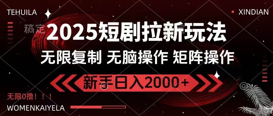 2025短剧拉新新套路：不登录不注册，无限白嫖，傻瓜式操作，一天赚2000+-安索博客网