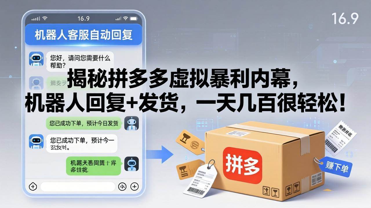 拼多多虚拟商品赚钱内幕，自动回复自动发货，轻松日赚几百-安索博客网