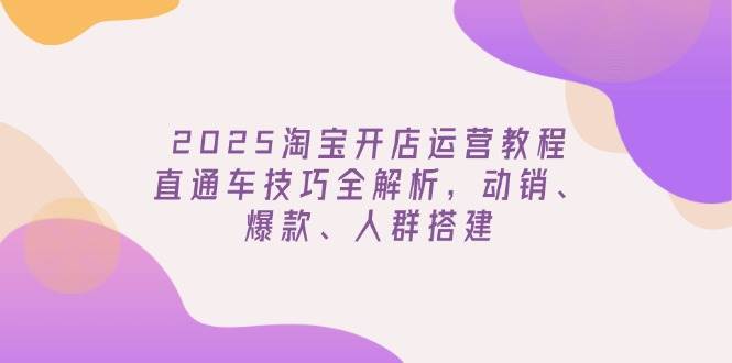 2025淘宝开店运营教程大更新！手把手教你玩转直通车，动销、爆款、人群搭建一次搞定-安索博客网