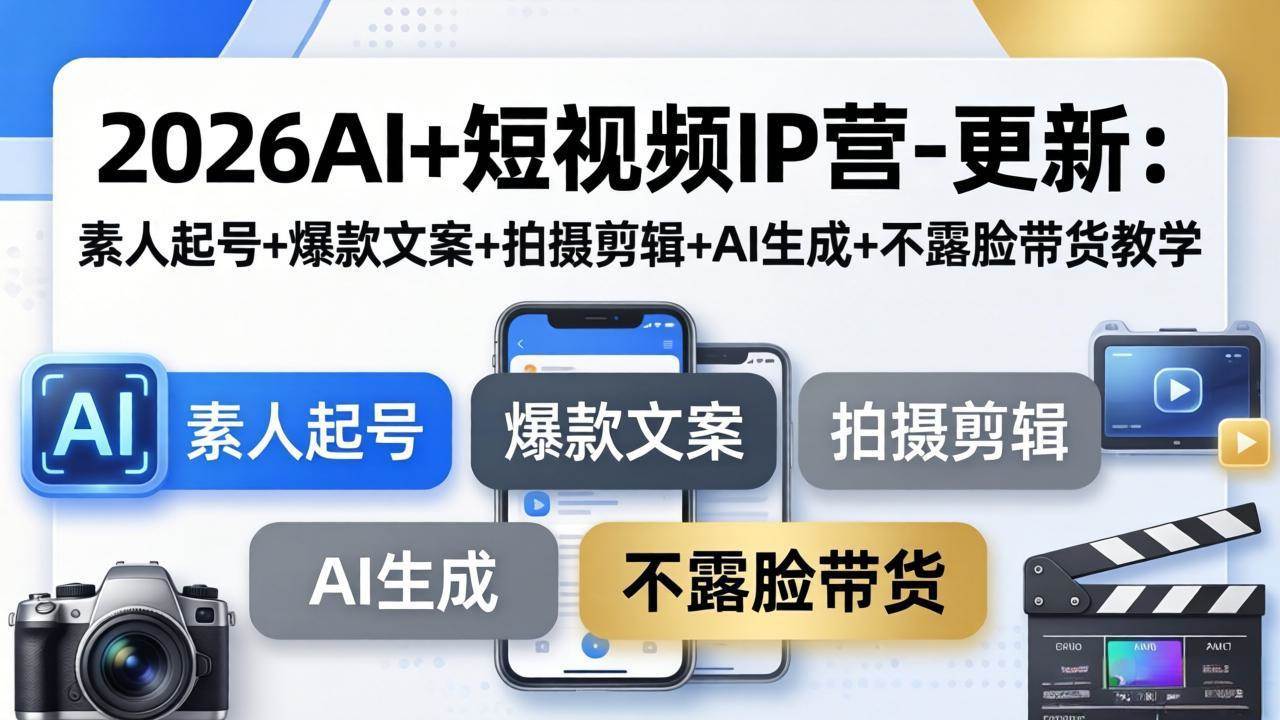 2026最新AI短视频IP营，素人也能玩转带货-安索博客网